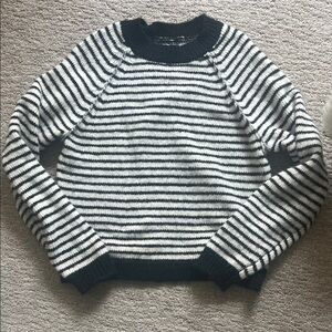 American Eagle Striped Black and White Sweater - XS